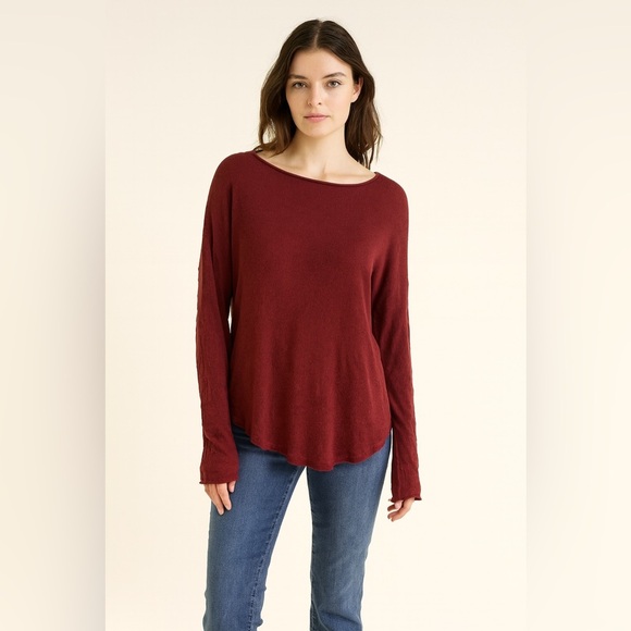 Brandy Melville Burgundy Knit Long Sleeve Top - Small - Picture 1 of 6